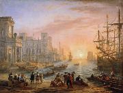 Seaport at Sunset (mk17) Claude Lorrain